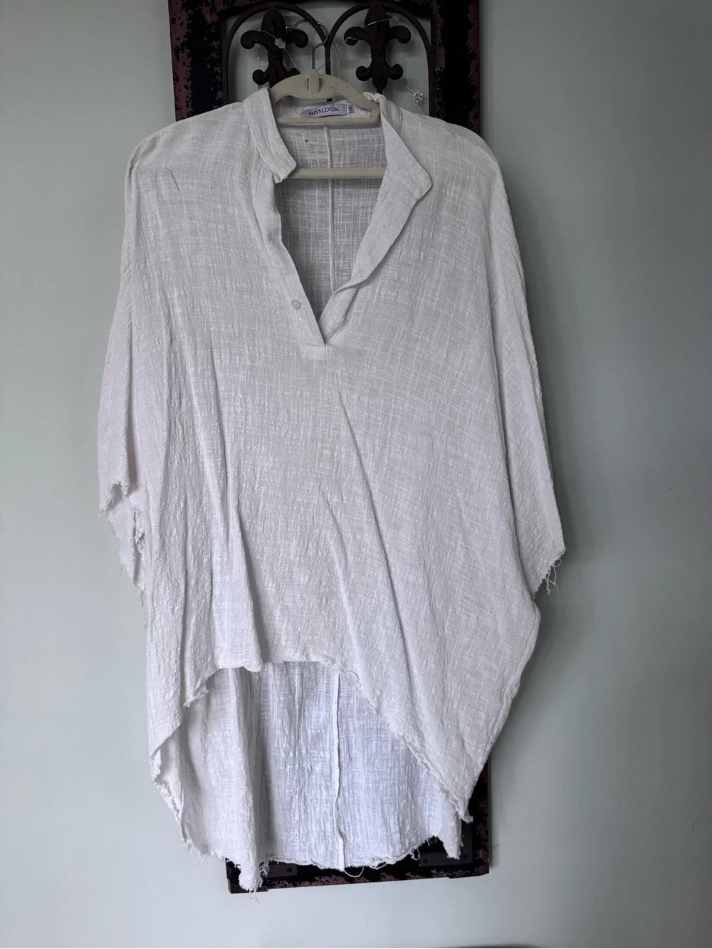 MISSLOOK White Gauze Tunic Top - Picture 4 of 6